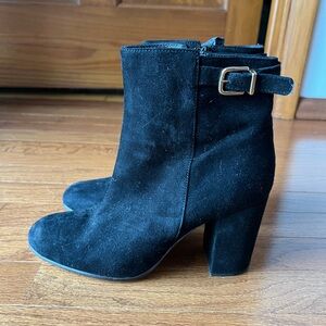 Elegant Black Suede Ankle Boots by J-Crew!